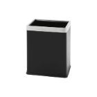 Mat RVS afvalbak dubbelwandig 22.5x16.5x27.5 cm 10L zwart Productfoto