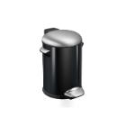 Matte stainless steel pedal bin Belle 3L black product photo