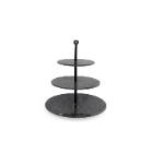 Marmer etag&egrave;re met 3 lagen &oslash;30xh37 cm zwart Productfoto