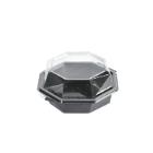 Duni plastic saladebak met vast deksel PS Octaview Cold 16x16x8 cm 540 cc zwart Productfoto