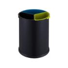 RVS afvalbak &Oslash; 26 cm 3x3.5L zwart Productfoto