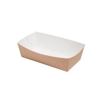 Street food kraft t&aacute;lka, barna/feh&eacute;r, 140 x 70 x 45 mm term&eacute;kfot&oacute;