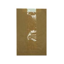 Paper bag with window 160+60x250mm window: 50mm, 35 gr, brown kraft (unprinted) product photo