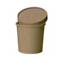 Pap&iacute;rt&eacute;gely tetővel - Leveses - 470ml &Oslash;95mm barna term&eacute;kfot&oacute;