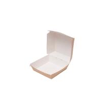 Hamburger paper box, kraft, brown/white, 110x110x80 mm product photo