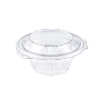 With attached lid round bowl - Luxy - 500 ml PET clear (Hotform) product photo