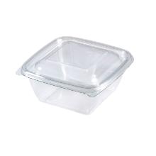 Dishy sz&ouml;gletes t&aacute;l PET v&iacute;ztiszta 125x125x38mm 250ml (tető: 22200100) term&eacute;kfot&oacute;