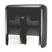 Tork 558052 OptiServe 4 roll toilet paper dispenser without inner core black T7 product photo