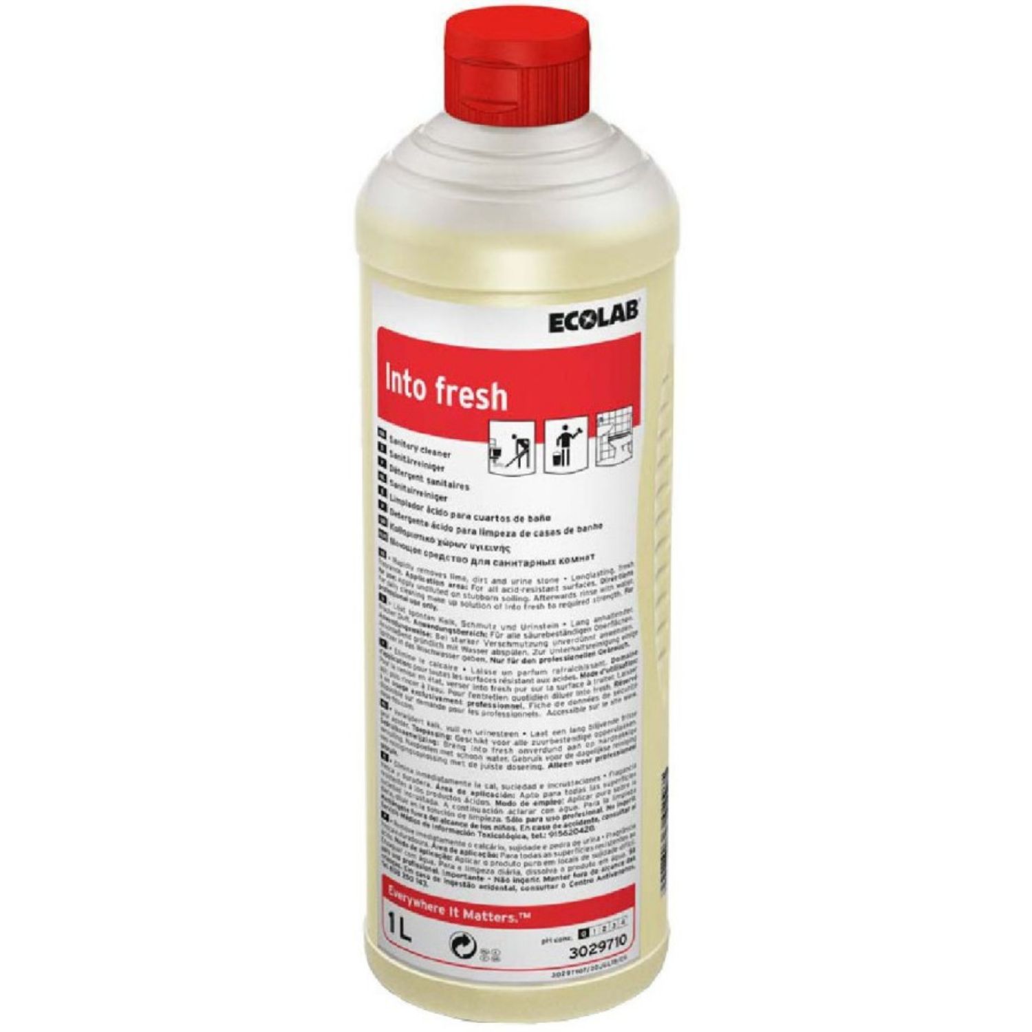 Ecolab Into Fresh illatos&iacute;tott szanitertiszt&iacute;t&oacute; 1L term&eacute;kfot&oacute;