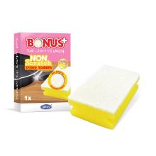 Bonus scratch-resistant large dishwashing sponge, white/yellow product photo