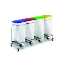 Filmop Delta plastic bag carrier, 120L, with blue lid, wheels, pedals product photo