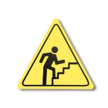 Padl&oacute;jel&ouml;lő piktogram: l&eacute;pcső, h&aacute;romsz&ouml;g alak&uacute;, s&aacute;rga/fekete term&eacute;kfot&oacute;
