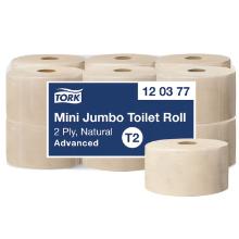 Tork 120377 Natúr Mini Jumbo toalettpapír 2 réteg 9,1x18,8cm/lap 170m (T2) termékfotó