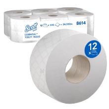 KC 8614 Scott Essential toalettpap&iacute;r Jumbo, 2 r&eacute;teg, feh&eacute;r, 40x9 cm, 200 m term&eacute;kfot&oacute;