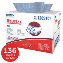 KC 12891 WypAll X90 industrial wipes in Brag Box, blue, 43x28cm, 136 sheets/box product photo
