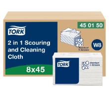 Tork 450150 Premium 2az1-ben s&uacute;rol&oacute; &eacute;s tiszt&iacute;t&oacute;kendő,feh&eacute;r,38,5x20cm,8x45lap(W8) term&eacute;kfot&oacute;
