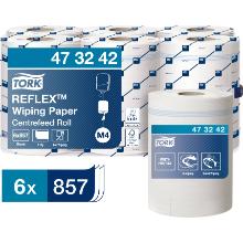 Tork 473242 Reflex t&ouml;rlőpap&iacute;r, belsőmagos, feh&eacute;r, 1 r&eacute;t, 857 lap, 300m (M4) term&eacute;kfot&oacute;