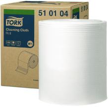 Tork 510104 multipurpose cleaning cloth, white,Low-lintLarge roll, 1000st W1 product photo