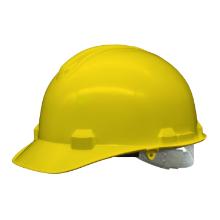 MSA V-Gard 500 helmet, yellow, quick-adjust head basket, non-ventilated product photo