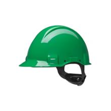 3M-G3001MUV1000V-GP, green helmet, 1000V, non-ventilated, ratchet, leather sweatband product photo