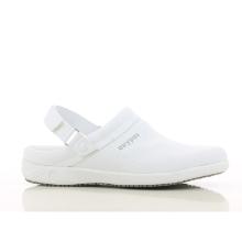 Oxypas REMY OB ESD white leather clog with adjustable Velcro heel strap 39-46 product photo