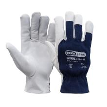 MJ 11-441 Nappabőr kesztyű, textil kézhát, gumírozott csuklórésszel 10 termékfotó