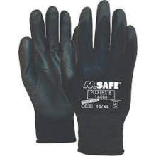 MJ 14-086 PU-Flex B PU palm dipped assembly gloves, black product photo