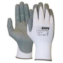 MJ 14-710 Industrial Foam nitrile foam palm dipped nylon glove, white/grey product photo
