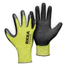 MJ 51-025 OXXA X-Grip-Lite latex teny&eacute;rm&aacute;rtott nejlon kesztyű, s&aacute;rga/fekete 10 term&eacute;kfot&oacute;