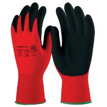 EP 1LACI Latex m&aacute;rtott fekete kesztyű, piros textil k&eacute;zh&aacute;ttal 8 term&eacute;kfot&oacute;