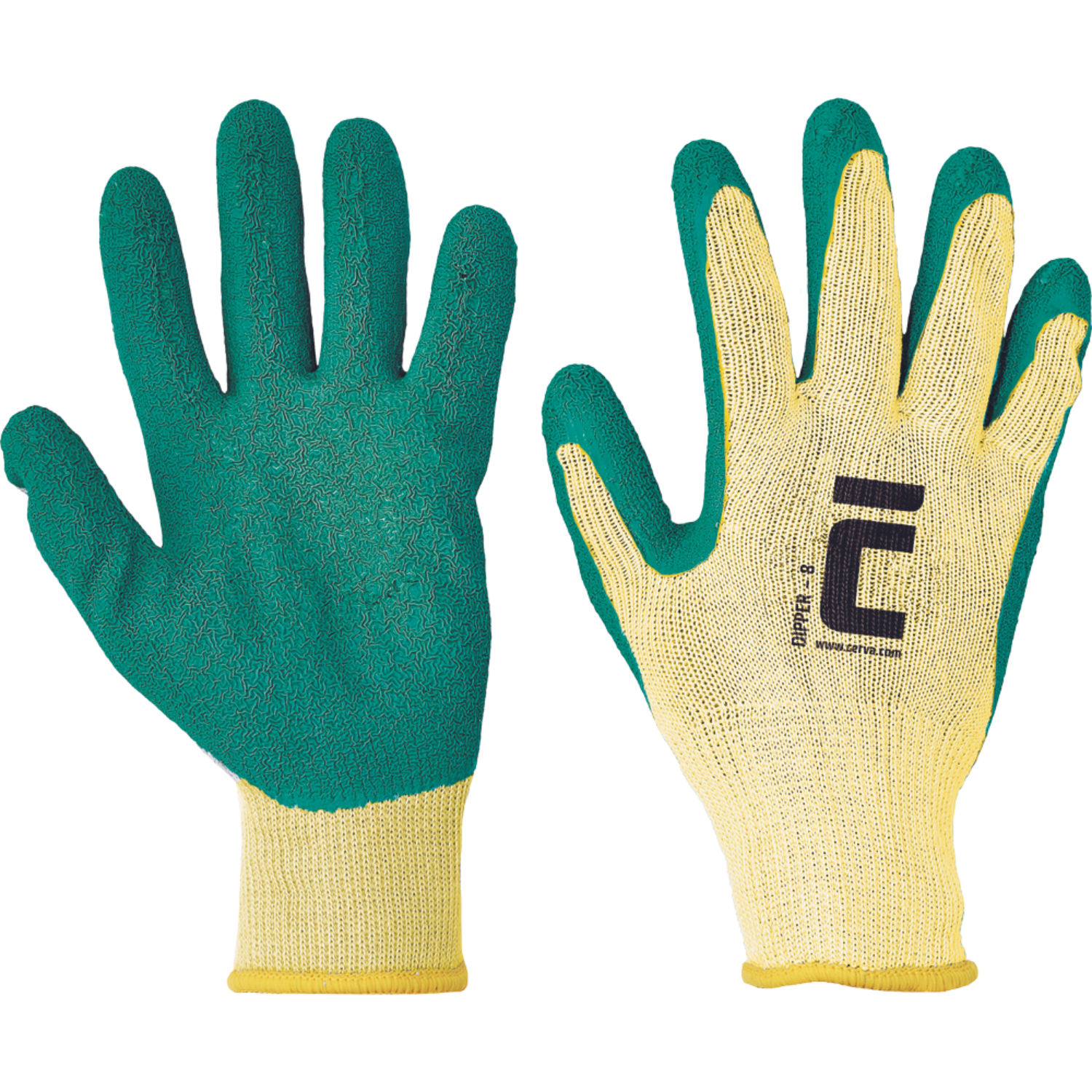 Cerva DIPPER protective gloves, green - 7 product photo