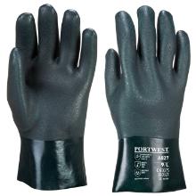 Portwest A827 - Double-dipped PVC protective gloves, 27 cm, Green, XL product photo