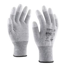 ZEBRA-1-ECO ESD-Handschuhe aus Kohlefaserpolyester mit PU-Beschichtung an den Fingerspitzen, 6 Produktbild
