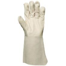 Welding gloves, colour cattle palm slit backhand, white 10 product photo