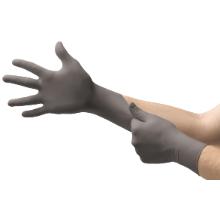 Ansell 93250 TouchNTuff powder-free nitrile gloves black roughened fingertips product photo