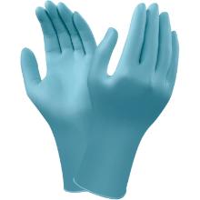 Ansell 92665 TouchNTuff powder-free nitrile gloves, blue product photo