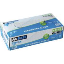 MJ 44-161 M-Safe latex egyszer haszn&aacute;latos kesztyű, k&eacute;k, p&uacute;derezett, vastag 8 term&eacute;kfot&oacute;
