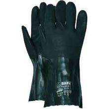 MJ 20-435 Premium Green teljesen PVC m&aacute;rtott pamut kesztyű 35cm, Kat3, 10 term&eacute;kfot&oacute;