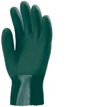 M&aacute;rtott polimer kesztyű, z&ouml;ld, vegyszer&aacute;ll&oacute;, 27 cm 10 term&eacute;kfot&oacute;