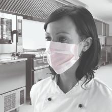 HPC DK03 Egyszer használatos orvosi maszk gumival, 2 rétegű papír, fehér termékfotó