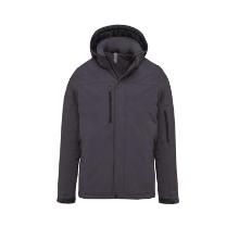 Kariban KA650 men's hooded softshell, lined jacket, titanium in sizes S-4XL product photo