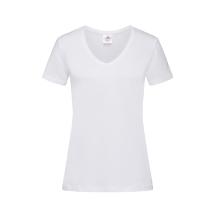 ST 2700 Classic V-nyak&uacute; női p&oacute;l&oacute;, feh&eacute;r, 155 g, 100 % pamut XL term&eacute;kfot&oacute;