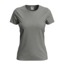 ST 2160 Comfort-T környakas női póló 185 g, 100% pamut, melírozott szürke, S termékfotó