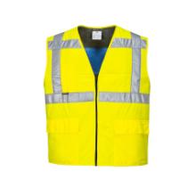 Portwest CV02 j&oacute;ll&aacute;that&oacute;s&aacute;gi hűtőmell&eacute;ny, citroms&aacute;rga, L/XL term&eacute;kfot&oacute;