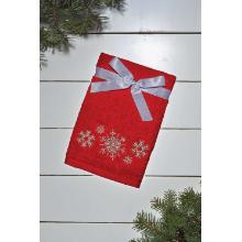 OLIMA CHRISTMAS TOWEL - SNOWFLAKES II - red product photo