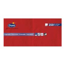 Duni 168414 tissue napkin, red, 24x24 cm, 3ly, 1/4fold., 250pcs/set product photo