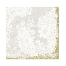 Duni 174195 Royal White szalv&eacute;ta 33x33 cm, 1/4 hajtott, 3 r&eacute;teg, 50db/csom term&eacute;kfot&oacute;