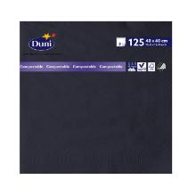 Duni 179000 tissue fekete szalv&eacute;ta, 40x40cm, 2 r&eacute;teg, 1/4 hajt., 10x125db/csomag term&eacute;kfot&oacute;