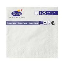 Duni 180376 tissue napkin, white, 33x33cm, 2ly, 1/4fold., 125pcs/set product photo