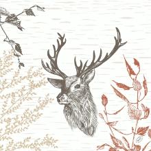 Duni 204423 Klasszik szalv&eacute;ta, WOOD & DEER, 40 x 40 cm, 4r, 1/4, 6x50db/krt, (K) term&eacute;kfot&oacute;